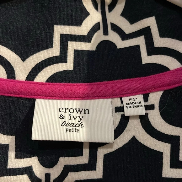 Crown and ivy navy and white 3/4 pull jacket size PP - Picture 4 of 5